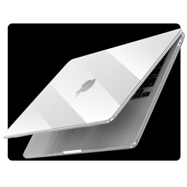 Imagem de EooCoo Capa transparente superior compatível com MacBook Air de 13 polegadas 2024-2022 M3 M2 Chip, [ultrafina] [ajuste perfeito] capa protetora + película de teclado + pano de polimento para capa de