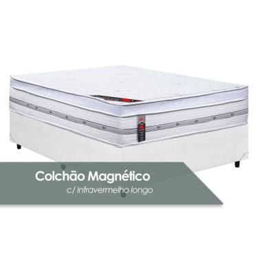 Imagem de Cama Box Casal: Colchão Molas Castor Pocket Magnético Gold Star + Base crc Courano White(138x188)