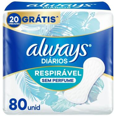 Imagem de Always Respirável Sem Perfume Protetor Diário 80 Unidades