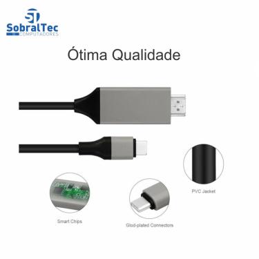 Imagem de Cabo Adaptador Usb 3.1 Tipo C Macho 4K Para Hdmi Macho