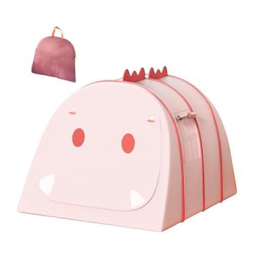 Imagem de menolana Crianças jogam barraca de tenda de playhouse ao ar livre portátil com janela com bolsa de transporte para jogo fora garotas meninos domésticos, Rosa 132x92x72cm