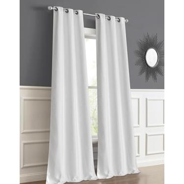 Imagem de Cortinas escurecidas para quarto e sala de estar, conjunto de 2 painéis, 96,5 cm x 213,4 cm (total de 193 cm de largura), controle de luz e privacidade, semiescurecido, lavável na máquina, ilhós de