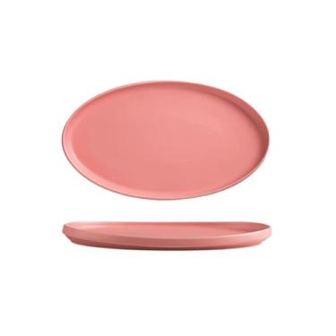 Imagem de Prato de espaguete de restaurante ocidental minimalista de cerâmica doméstica - rosa semi-brilhante 30,5 cm