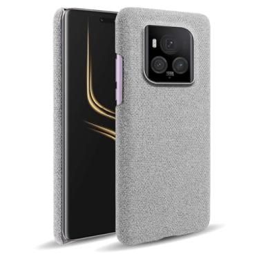Imagem de Capa para Honor MAGIC 6 Pro,Capa desenhada em lona,Case Protetora Ultrafina com Empunhadura Macia,Design em Tecido Antichoque e Antiarranhões-Light gray
