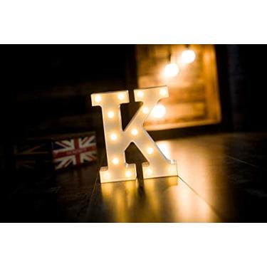 Imagem de Ilumina as letras, LAMP logótipo Small Size Plastic letter LED letter LAMP Night letter Family Party Bar Wedding Festival Decoration (K)