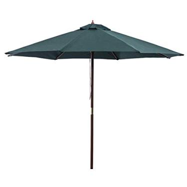 Imagem de Guarda-sol de jardim de 2,7 m, guarda-sol de jardim ao ar livre, guarda-sol de jardim grande em toldo de guarda-chuva de alumínio, leve, resistente, proteção UV para praia/piscina/pátio/barraca de