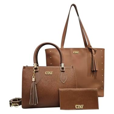 Imagem de Kit De Bolsa Feminina De Ombro + Transversal + Carteira (Caramelo)