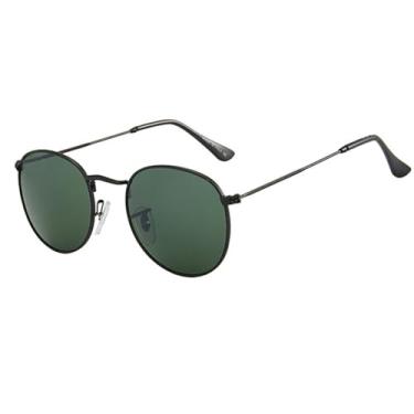 Imagem de HPIRME Óculos de sol vintage de metal, masculino, feminino, ao ar livre, gradiente, protetor solar, redondo, 1, tamanho único