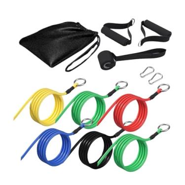 Imagem de Deevoka Bandas de resistência ajustadas com espuma lida com peso de construção de fitness pilates calistenia ioga puxar cordas elásticas de exercícios