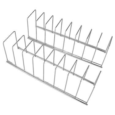 Imagem de Organizador de tampa de maconha Aço inoxidável Dreneador de cozinha rack prateleira de armazenamento multifuncional para organização de gabinete de mesa 2PCS Conjunto