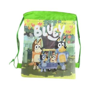 Imagem de Bolsa Infantil Bluey e Bingo - Bolsa de Tecido Não Tecido com Cordão, 