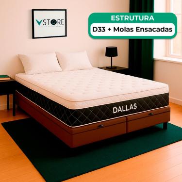 Imagem de Cama Box Baú Queen e Colchão Dallas Molas V-Store