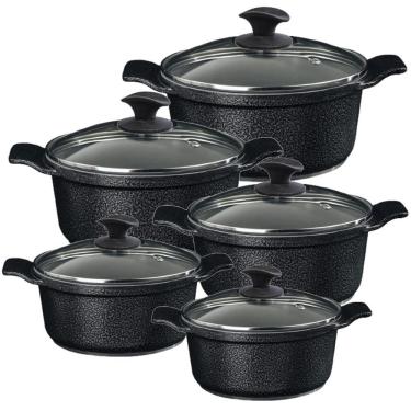 Imagem de Jogo Panela Preto Craq Antiaderente Cerâmica Javali Aa 16A24