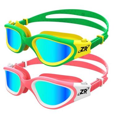 Imagem de Kids Swim Goggles, 2 Packs G1MINI Polarized Swimming Goggles for Girls and Boys, UV Protection Anti-Fog for Child and Youth （GoldLens+GoldLens）