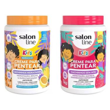 Imagem de Salon Line Kit Creme para Pentear Kids Morango 1kg + Maracujá 1kg