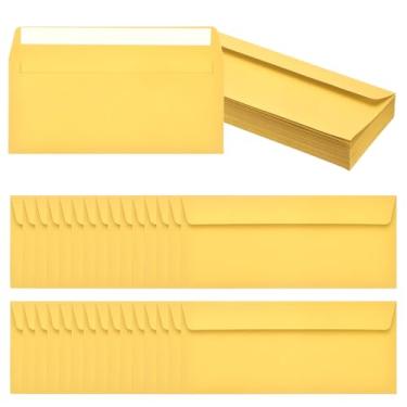 Imagem de PATIKIL Pacote com 60 envelopes comerciais amarelo limão nº 10, envelopes coloridos autoselados tamanho carta para convites de escritório de correspondência, 10 x 23 cm
