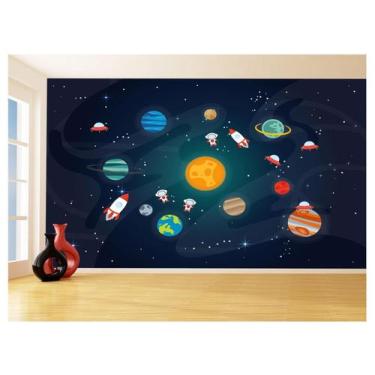 Imagem de Papel De Parede 3D Espaço Estrelas Planetas 3,5M Nsp189 - Você Decora