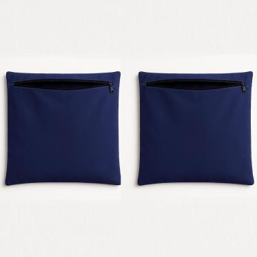 Imagem de Kit 2 Capa De Almofada 42cm Decorativa Suede Sofá Poltrona Azul Marinho