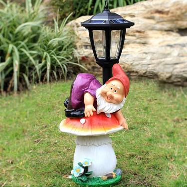 Imagem de Estátua Garde Solar Gome, Luzes Solares Externas Fuy Gomes Figuries Oramets, Car Pait Frp Weatherproof, Giat Smurf Law Decor, F