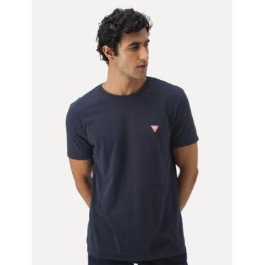 Imagem de Camiseta Guess Masculina Original Small Triangle Azul Marinho, M/M