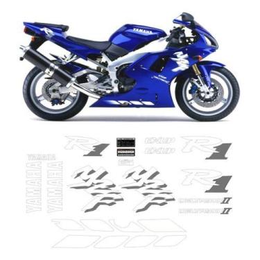 Imagem de Kit Adesivos Compatível Com Yamaha Yzf R1 1998 Azul R198az - SPTS