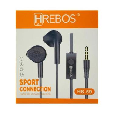 Imagem de Fone de Ouvido P2 Hrebos Com Fio Preto