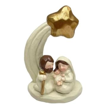 Imagem de Ioensy Estatueta de estrela do presépio, estátua do nascimento de Jesus, arte compacta de resina, escultura da Sagrada Família para apartamento, lembrança