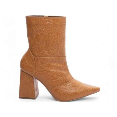Imagem de Bota Feminina Caramelo Elegante com Salto Conforto Estilosa - Torricel