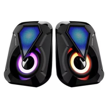Imagem de Alto-falantes LED multimídia Rgb para PC Gamer Speaker E-1053 cor preta