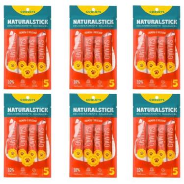 Imagem de Kit C/ 6 Petiscos Para Gatos Naturalstick Cremoso Salmão 75g - Natural