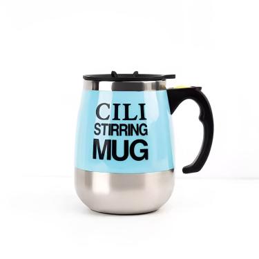 Imagem de Caneca Misturadora Automática Stirring Mug 400ml Copo Elétrico Mixer Magnético - Azul Claro