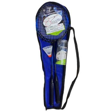 Imagem de Jogo De Badminton Completo Art Sport Com 2 Raquetes 3 Petecas E Bolsa,