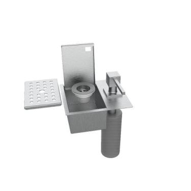Imagem de Porta Esponja C/dispenser E Válvula De Escoamento 17x15cm Inox - Tampa