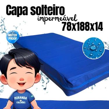 Imagem de Capa Colchão Solteiro Azul Royal Hospitalar Impermeável Com Zíper