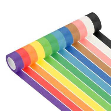 Imagem de PATIKIL Fita adesiva colorida de 2,5 cm x 14 m, 12 rolos com código de cores para pintura de parede e organização de laboratório de ciências