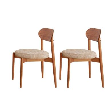 Imagem de Conjunto com 2 Cadeiras em Madeira Maciça Hope Milano / Imbuia Natural