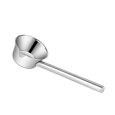 Imagem de WeiLaiKeQi Concha de água de aço inoxidável, colher para mingau, cabo longo, colher de sopa espessada, concha para banho, enxágue, cozinha, lavagem de cabelo, 14cm X 35cm Handle