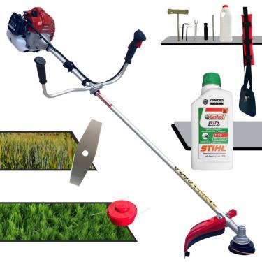 Imagem de Roçadeira Kawashima BCJ620-L À Gasolina 62cc 3HP Motor 2 Tempos Alta Rotação e Performance Com Carretel de Nylon + Faca 2 Pontas + ÓLEO STIHL 8017