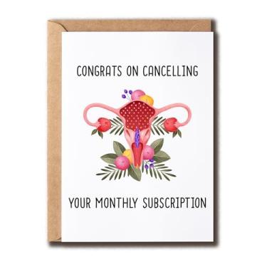 Imagem de BDAKDesigns Parabéns por cancelar sua assinatura mensal - Get Well Soon For Her - Cartão engraçado de histerectomia - Cartão de felicitações da menopausa - Cartão Feel Better