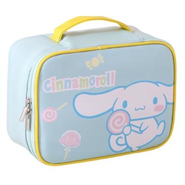 Imagem de Many Rainbows Cinnamoroll & Candy Bolsa de cosméticos PU bolsa de maquiagem bolsa organizadora portátil com alça