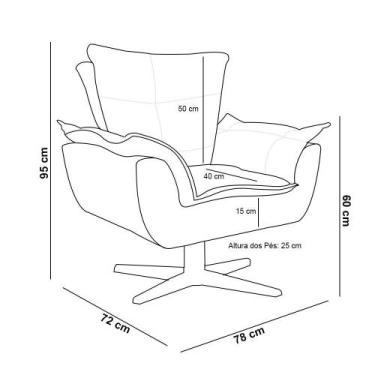 Imagem de Poltrona Decorativa Giratória Gran Opala Base Estrela Metálica Suede P