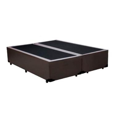 Imagem de Cama Box King Bipartido Loja Xerife Sintético Marrom 40x193x203 - KSM 
