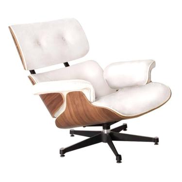 Imagem de Poltrona Anatômica Charles Eames Couro Branco