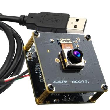 Imagem de ELP Módulo de câmera USB grande angular de 48 MP 200 ms placa de webcam com foco automático rápido, lente sem distorção, câmera de PC, mini UVC, USB2.0, câmera de backup UHD segunda webcam 6000p
