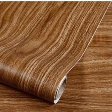 Imagem de 1 peça de papel de parede texturizado de grão de madeira, papel adesivo de grão de madeira, papel de parede à prova d'água, para bancada de cozinha, academia, banheiro (tamanho: 89.9 cm (L) x 500.1 cm