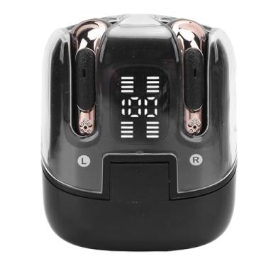 Imagem de Asixxsix Fones de ouvido Bluetooth, 2 pares de fones de ouvido sem fio Bluetooth 5.4 de baixa latência com display LED, fones de ouvido com som estéreo para jogos no PC (Preto)