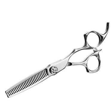 Imagem de AOLANDUO Tesoura de cabeleireiro profissional de 15 cm - Tesoura de cabelo feita à mão em aço AICHI de alta qualidade - lâmina de barbear/design offset/Pro ergonômica para estilistas de salão