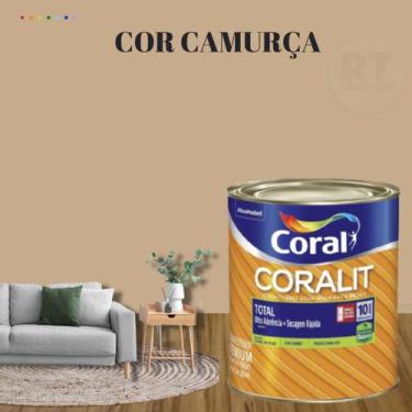 Imagem de Esmalte Sintético Base Água Coral Coralit 800ml Tinta Cor Marrom Aceti