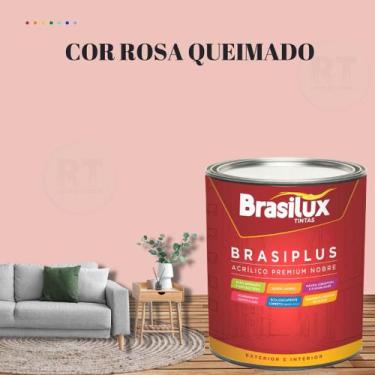 Imagem de Tinta De Parede Rosa Bebê 800ml Brasiplus Acrílica Fosca - BRASILUX, R