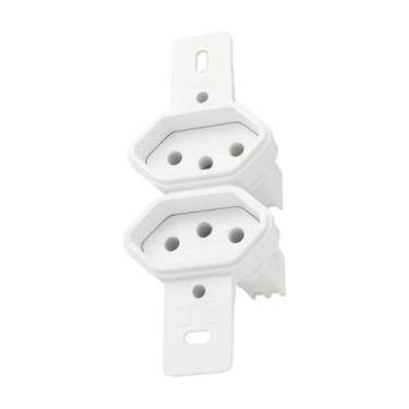 Imagem de Tomada embutir novo padrao-10a-dupla-s/placa - ILUMI